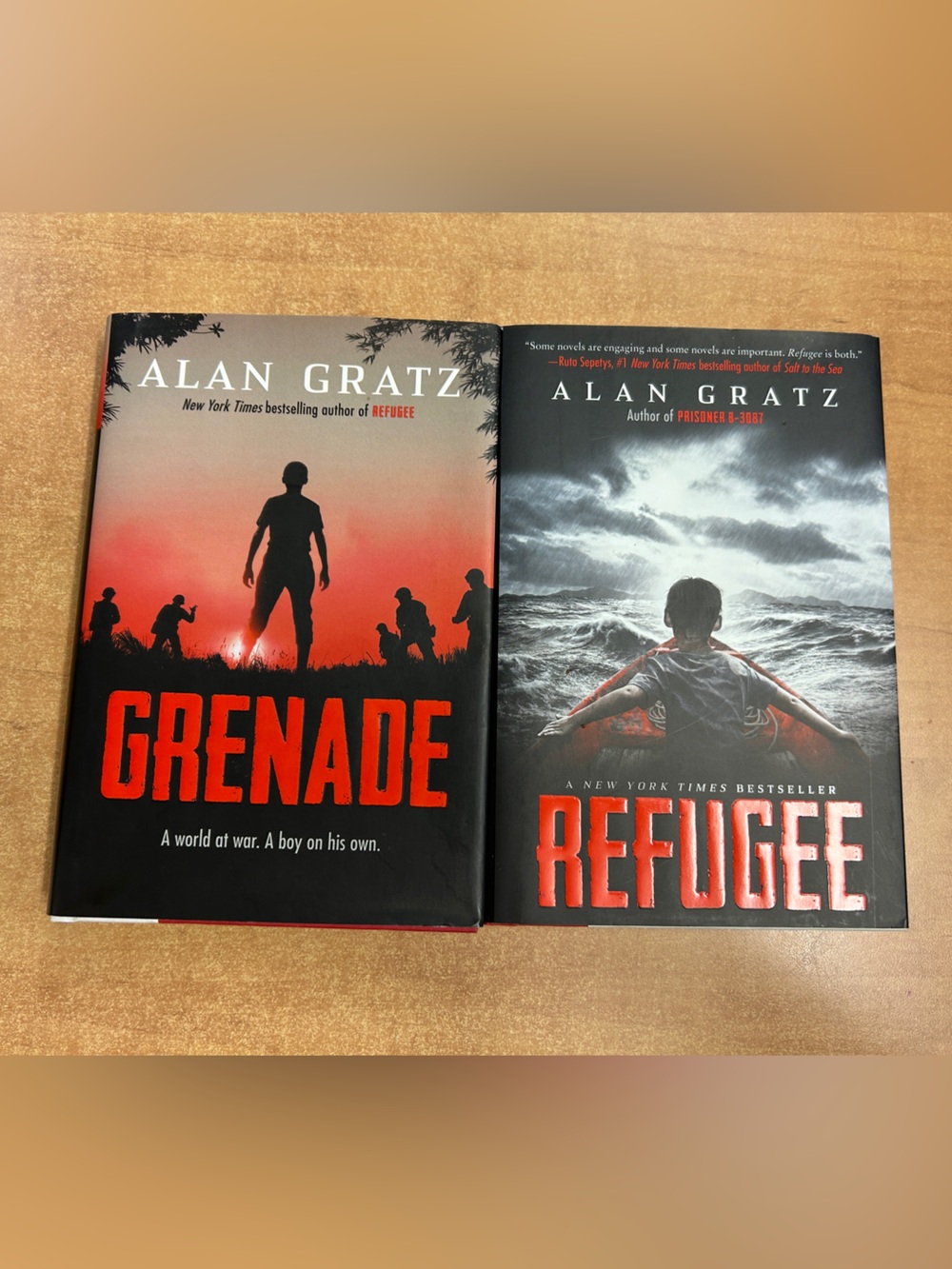 Alan Gratz Grenade & Refugee Book Set - Hard cover Dust jacket new condition